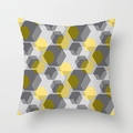 Fodera per cuscino quadrata moderna con motivo geometrico a triangoli gialli e grigi - Patchwork Geometrico a Triangoli Moderno (DRD374-24)