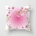 Pink peach skin pillowcase featuring elegant cherry blossom floral patterns on a white base - 45x45cm / DRD72-10