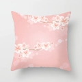 Pink peach skin pillowcase with delicate cherry blossom floral print for home decor - 45x45cm / DRD72-11