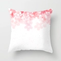 Pink cherry blossom peach skin square cushion cover with floral print and white gradient - 45x45cm / DRD72-12