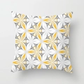 Fodera per cuscino quadrata con motivo floreale geometrico giallo e grigio in stile moderno - Floreale Geometrico Radiale (DRD374-27)