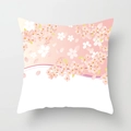 Pink and white sakura cherry blossom pattern square peach skin pillowcase - 45x45cm / DRD72-13