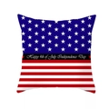 Detailed view of square cushion cover with Independence Day flag and holiday greeting - Classic Star Stripes Design (DRD165-6)