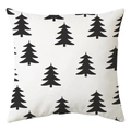 Federa per cuscino nordica con motivi astratti di pini neri su sfondo bianco puro - 45cmx45cm / Stile Motivo Astratto di Pino Nordico (DRD168-4)