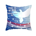 Detail of US Independence Day pillow cover with eagle silhouette and 4th of July print - Eagle Silhouette Flag Colors (DRD165-22)