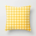 Federa quadrata a quadretti gialli e crema per decorazione divano e interni - Quadretti Gingham Gialli e Bianchi (DRD374-30)