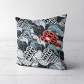 Japanese retro style throw pillow cover with blue and orange abstract art pattern - Modern Abstract Line Style (CRS02-12)
