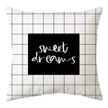 Dettaglio della fodera per cuscino a griglia bianca e nera con scritta Sweet Dreams - 45cmx45cm / Stile Griglia di Lettere Sweet Dreams (DRD168-3)