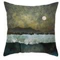 Artistic golden mountain night sky scenery square decorative pillowcase for sofa - 18x18 Inch / Design 35