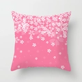 Pink peach skin pillowcase featuring white cherry blossom sakura floral pattern - 45x45cm / DRD72-19