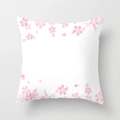Square peach skin pillowcase with pink cherry blossoms on white background - 45x45cm / DRD72-23