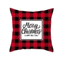 Klassischer roter Weihnachtskissenbezug mit Karomuster und Merry Christmas Aufdruck - Rot-Schwarz Kariert Frohe Weihnachten Muster (DRD139-2)