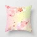 Pink peach skin sakura pillowcase with delicate cherry blossoms and gold foil texture - 45x45cm / DRD72-28