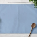 Blue geometric lattice placemat made of linen on a white wood background - 30*45 (Cotton Linen) / Light Blue (CD06-1)