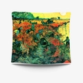 Fodera per cuscino quadrata con stampa del dipinto La Vigna Rossa di Van Gogh - 130x150cm / Tessuto Spazzolato Sottile / Stile Il Vigneto Rosso (GT13-8)