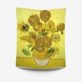 Arazzo da parete con pittura a olio Girasoli di Van Gogh su sfondo bianco artistico - 95x73 Levigato (Sottile) / Stile Arte Girasoli (GT13-14)