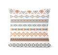 Housse de coussin bohème à motifs géométriques tribaux avec losanges orange et bleu - Tribal Géométrique Multicolore (DRD138-12)