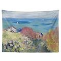 Impressionist oil painting tapestry featuring a coastal cliff scene for wall decor - 95x73cm / Brushed Fabric Style / Coastal Cliff (GT16-4)