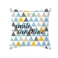 Blau-gelber Kissenbezug mit geometrischem Dreiecksmuster und Sunshine-Druck - 45x45cm / Farbblock Geometrische Sonnenschein (DRD167-4)