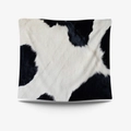 Cow print decorative tapestry with realistic faux fur texture and black white animal pattern - 95X73 (Peach Skin) / Cow Print (GT27-6)