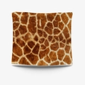Detailed view of square cushion cover with realistic brown giraffe animal fur print - 95X73 (Peach Skin) / Giraffe Print (GT27-5)