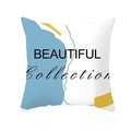 Federa per cuscino nordica moderna con motivi geometrici blu e accenti gialli - 45x45cm / Astratto Geometrico Multicolore (DRD167-10)