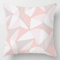 Roze en grijs kussenhoesje met geometrisch driehoekspatroon en roségouden lijnen - 45x45 cm / Roze Grijs Geometrische Las (DRD111-24)