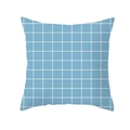 Federa per cuscino quadrata azzurra con motivo a griglia bianca minimalista casa - 45x45cm / Griglia Bianca Blu Chiaro (DRD167-14)