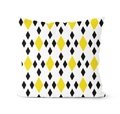 Nordic square pillow cover with yellow and black geometric diamond pattern - Yellow Black Diamond Geometric Style (CRD08-5)