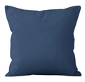 Detail of navy blue linen pillowcase showing rich fabric texture and stitching - Solid Navy Blue (YMD21-5)
