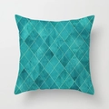 Square teal geometric pillow cover with gold argyle pattern on a modern fabric texture - Drd157-18 / 45x45 Peach Skin Velvet