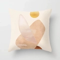 Modern geometric abstract cushion cover in warm earthy tones for home sofa decor - 45x45 / Abstract Geometric Art (CRD03-6)