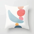 Modern Nordic square cushion cover featuring colorful stacked geometric pebble art print - 45x45 / Pebble Shape Color Block Stack (CRD03-15)