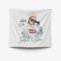 Cartoon girl selfie wall tapestry featuring Stay Cool and Selfie Queen artistic letters - 95X73 Brushed Fabric / Stay Cool Girl Style (GT31-13)