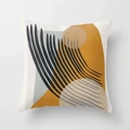 Modern square cushion cover with mid-century mustard yellow and black geometric art - 45x45 / Mid-Century Modern Geometric (CRD03-16)