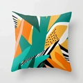 Modern square pillow case with abstract geometric plants and colorful artistic patterns - 45x45 / Abstract Geometric Collage Style (CRD03-21)