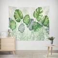 Nordic monstera leaf wall tapestry with watercolor green pattern for home decor - 95X73 (Peach Skin) / Monstera Leaf Style (GT17-5)