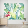 Nordic wall tapestry with tropical pink flamingo and green palm leaves pattern - 95X73 (Peach Skin) / Flamingo Palm Style (GT17-6)