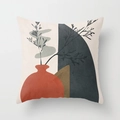 Modern Nordic geometric cushion cover with artistic vase and abstract shapes design - 45x45 / Bohemian Vase Art (CRD03-28)