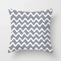 Close-up of peach skin cushion cover featuring grey and white geometric wave patterns - Wave Pattern (DRD159-12) / 18x18 Inch