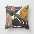 Modern square pillow cover with abstract tropical monstera leaves in bohemian style - 45x45 / Tropical Element Bohemian (CRD03-33)
