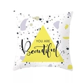 Nordic yellow geometric pillowcase with terrazzo patterns and YOU ARE Beautiful quote - Standard Size Without Core / Geometric Terrazzo Beautiful Typography (DRD168-7)