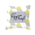 Nordic yellow geometric cushion cover with Enjoy the little Things quote print - Standard Size Without Core / Geometric Color Block Enjoy Typography (DRD168-8)