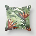 Modern square pillow case featuring watercolor tropical bird of paradise flower prints - 45x45 / Realistic Tropical Bird of Paradise (CRD03-37)