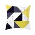 Nordic yellow geometric cushion cover with purple triangles and modern abstract patterns - Standard Size Without Core / Geometric Color Block Polka Dot (DRD168-15)