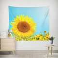 Sunflower landscape wall tapestry with blue sky print for room wall decor - 95x73cm (Brushed) / Blue Sky Sunflower Field (GT23-11)