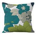Vista dettagliata della trama floreale tropicale dipinta a mano su fodera per cuscino - 45x45 cm / Moderno Floreale Alzavola (ymd25-3)