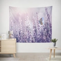 Nordic wall tapestry with lavender fields and butterfly for bedroom decoration - 95X73 (Peach Skin) / Lavender Butterfly Style (GT17-24)