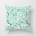 Mint green square cushion cover with terrazzo pattern in rose gold and black tones - Rose Gold Terrazzo Texture(DRD141-7)