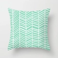 Mint green and white geometric herringbone cushion cover in Nordic style - Herringbone Wave Pattern(DRD141-9)